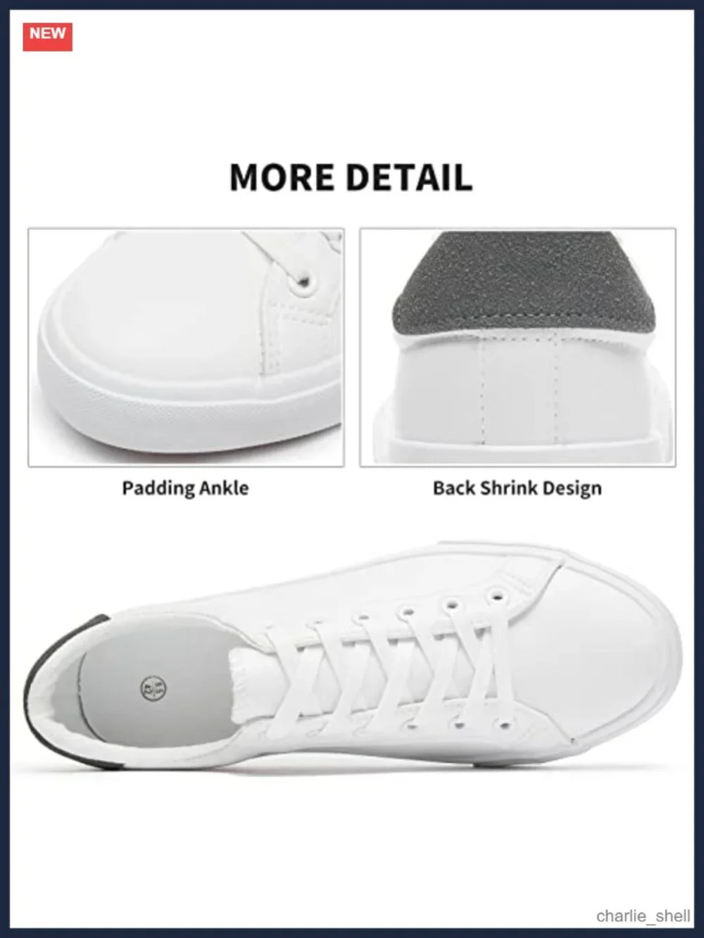 Mens White PU Leather Tennis Sneakers Water Resistant Slip Resistant Low Top